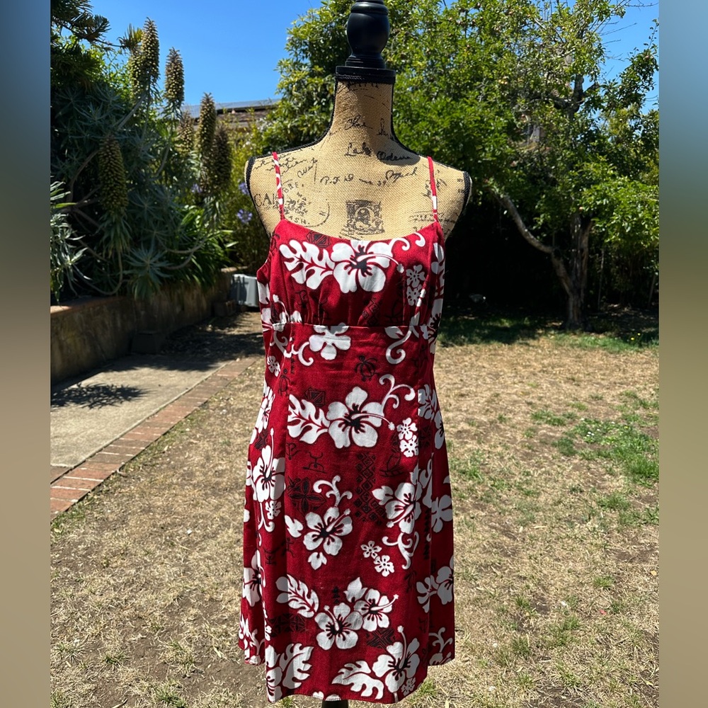 Red Floral Spaghetti Strap Dress